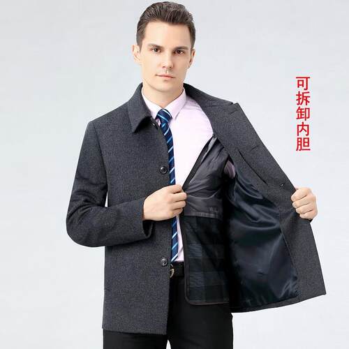 品牌中男士羽绒内胆夹克外羊绒闲年大衣商务休正22608装羊绒保暖