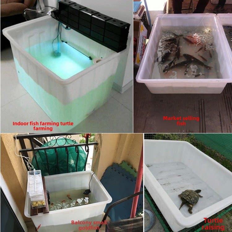 食品级加厚筋塑料殖水箱形牛养鱼龟养殖LXI浅盆花矩卉种植箱