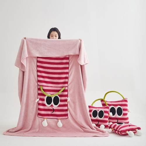 多巴胺多功能时尚手拎抱枕被子两用汽车沙发盖毯二合一办公室午睡