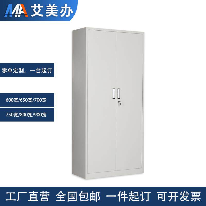 定制款对开门文件柜宽60/70/80/90/cm办公铁皮柜家用带锁储物柜子