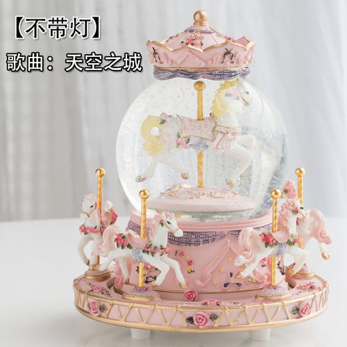 水晶球八音盒雪花音乐旋转音乐盒