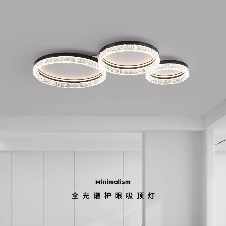客厅吸顶灯2026年新款高档超亮led灯芯高端大气冰裂纹客厅卧室灯图片