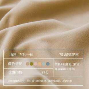 电商法式 双层浮雕蕾丝纱奶茶窗帘高档客厅卧室