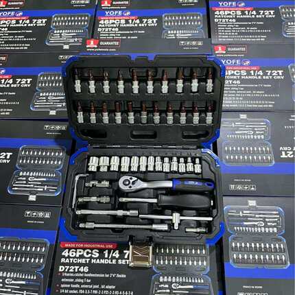 锋专业汽修工具中配4套.筒扳手棘轮柄组合套装永PHP653件套工具箱