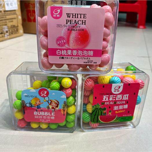 泡泡糖金箭西瓜白桃网球泡泡糖200g休闲零食 1盒包邮