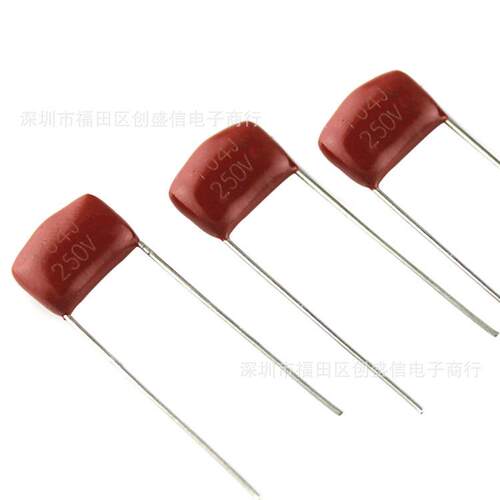 国产原装CBB电容21104J250V脚距10mm250V104J金属膜薄膜电容器