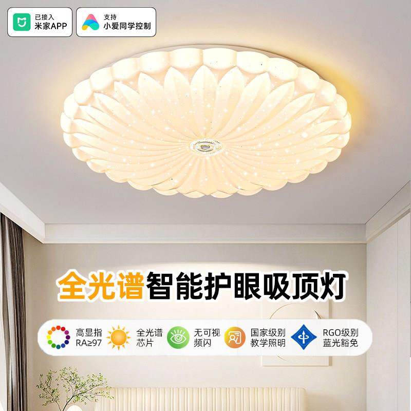 奶油风卧室灯主卧吸顶灯2026年新款现代简约星空灯具网红房间灯,家装灯饰光源,餐厅/卧室/书房吸顶灯,淘宝优惠券,粉丝福利购,淘宝优惠卷