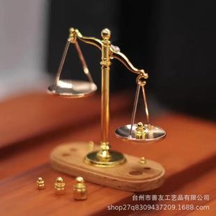 迷你天平秤老式复古怀旧玩具模型1:12娃娃屋配件桌面袖珍diy摆件