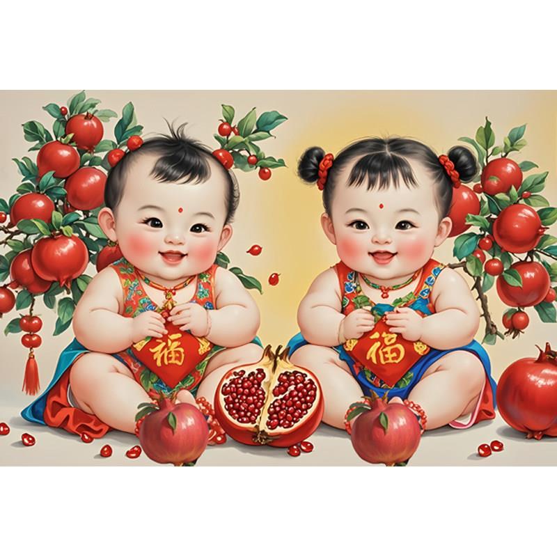 娃娃图片婴儿片海报墙贴宝宝海报胎教挂画l漂亮女bb婚房龙凤胎画