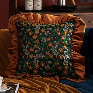 美式复古风抱枕玛莉娜抱靠轻垫奢高级感沙发装饰可拆洗荷叶边家居