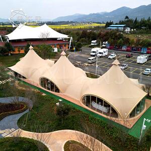 户外露营基地帐篷网红酒店帐篷大型铝合金连体印第安活动餐饮帐篷