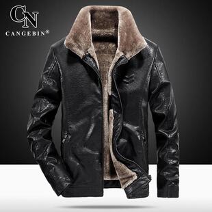 真皮毛一体皮衣男外套秋冬海宁2025新款 貂皮草夹克加绒加厚派克服