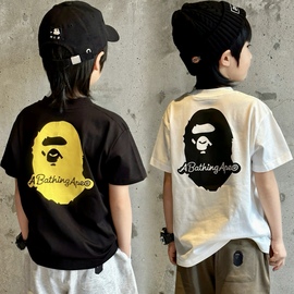 个性印花男童短袖24夏款日系童装中大童半袖上衣百搭嘻哈宽松T恤