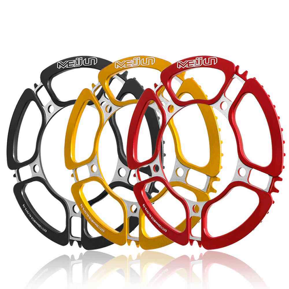 MEIJUN魅驹自行车牙盘铝合金单速53T中空牙盘改装