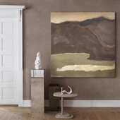 新款 饰画卧室餐边柜5d 侘寂风风景立体肌理手绘油画客厅玄关小众装