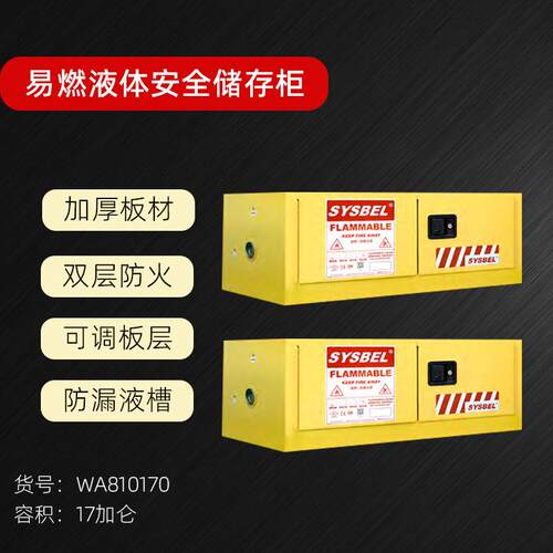 防火柜易燃液体储存柜安全柜17加仑WA810170工业化学品柜