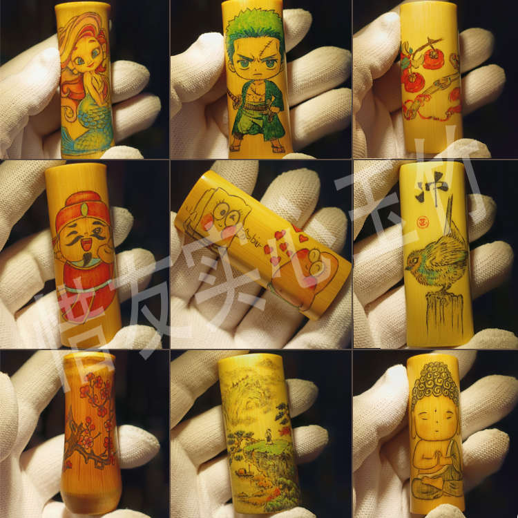 文玩实心玉竹可爱手把件葫芦竹制品迷你掌中宝手工卡通二次元现货