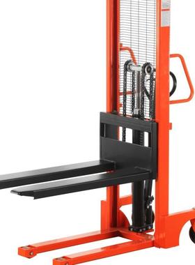 MS1016手动堆高车堆垛车液压升降搬运叉脚踩液压升高堆高车1吨