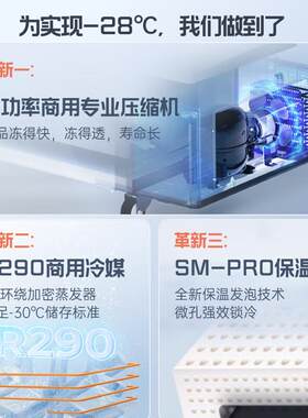 澳柯玛冰柜展示柜商用小型冷柜 平面钢化玻璃 推拉门 商超雪糕柜