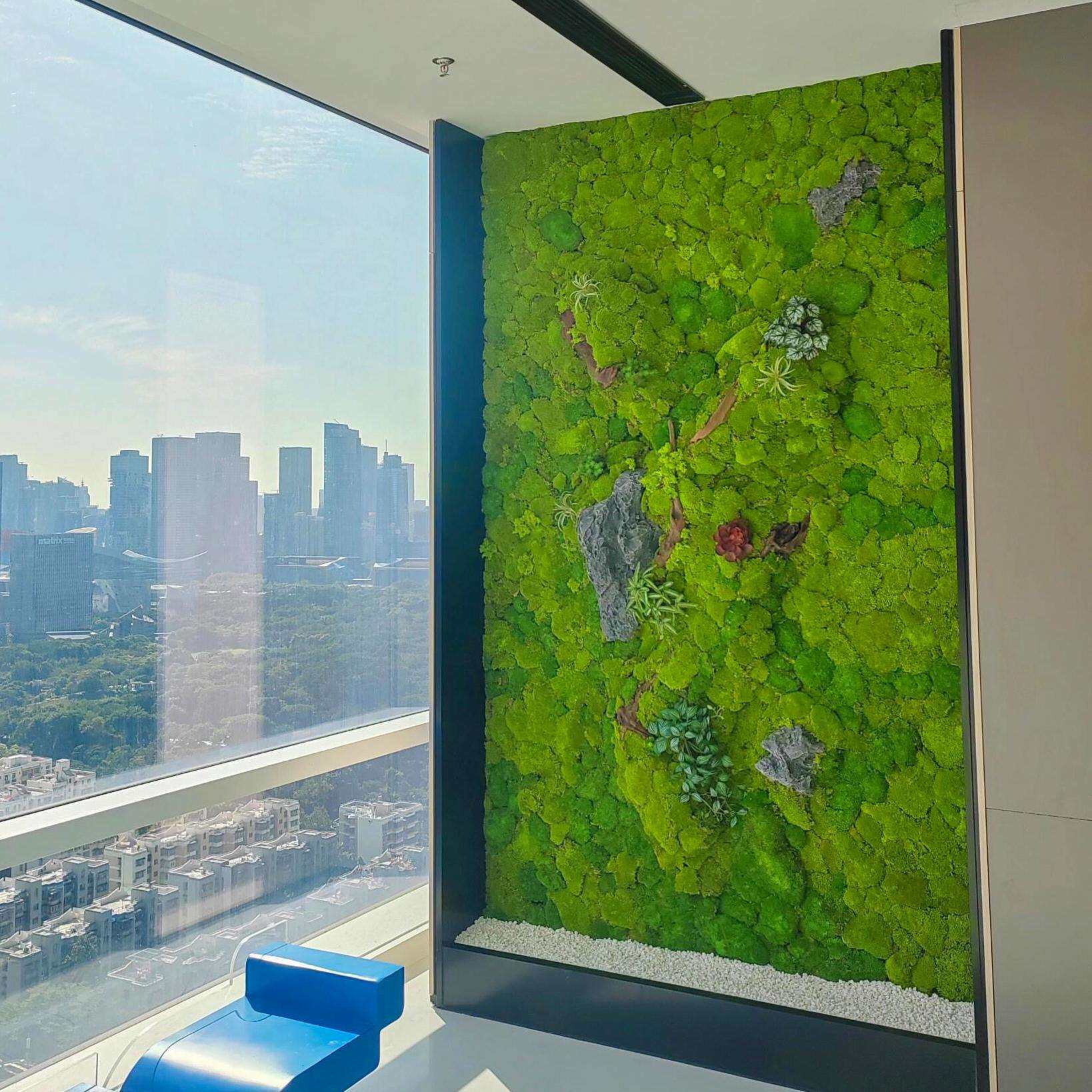 永生苔藓术墙背悬景装饰绿植挂彷真植物景观遮丑艺i创意LogoEOS墙