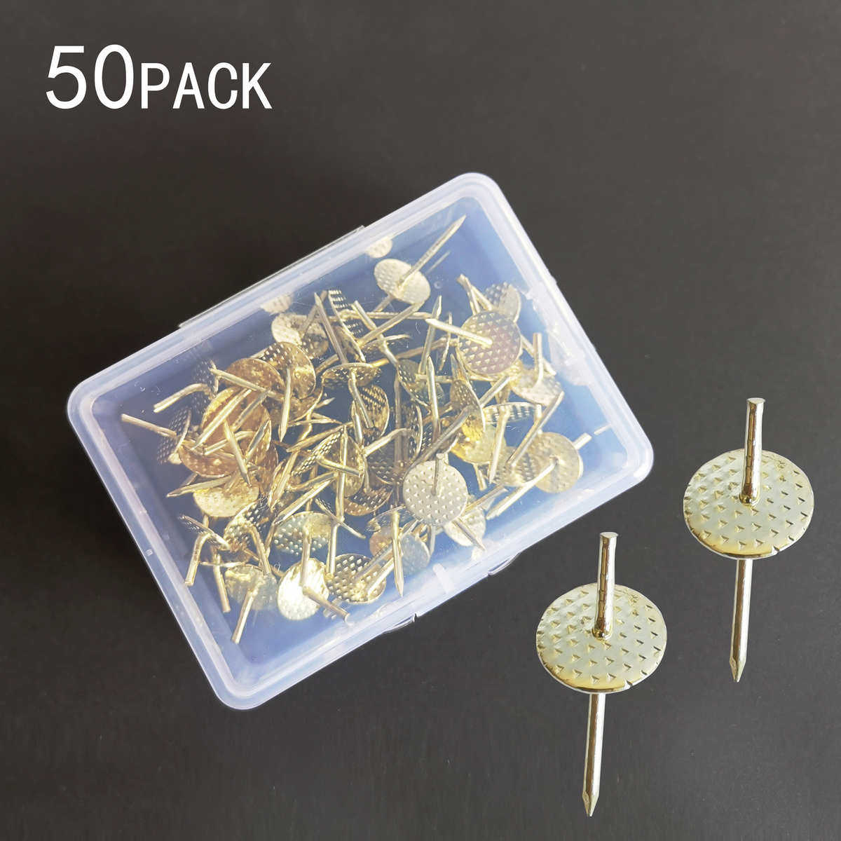 美式20LB花片钉挂钩50只装 相框钟表铁挂码五金挂扣钉钩PP盒装,家庭/个人清洁工具,粘钩,淘宝优惠券,粉丝福利购,淘宝优惠卷