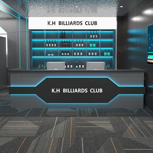 台球厅吧台工业风电竞酒店前台网咖俱乐部接待台棋牌室桌球收银台