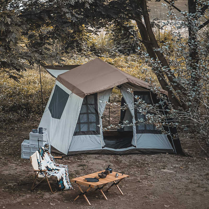 帐篷夏 野营多吉 防晒帐篷诺小屋露营黑胶野营防水大型豪华户外