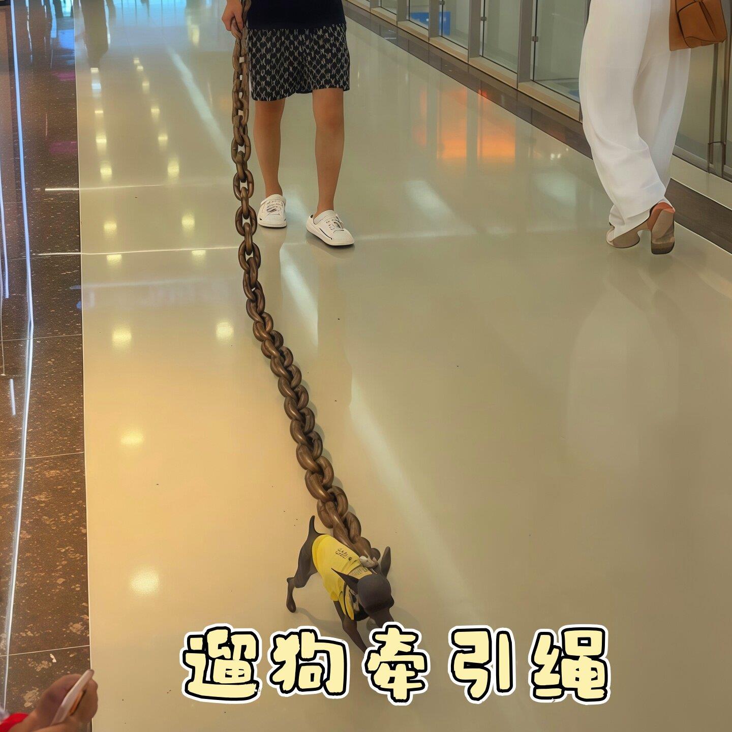 彷真塑料铁锁炼大中小型犬链子猫咪牵引绳整人恶搞链条创意遛狗绳