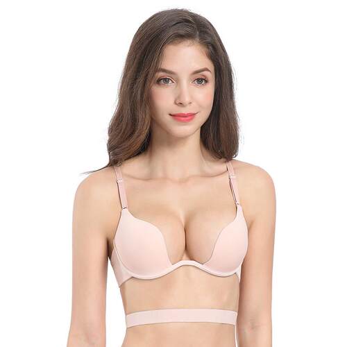 Sexy Women Lingerie U Backless Bras Underwear Deep U Low Cut