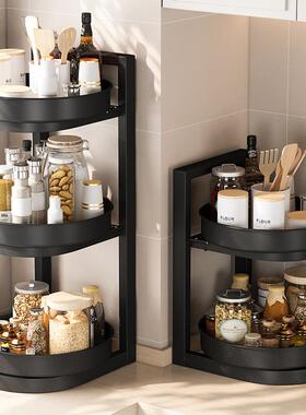 Rotatable Kitchen Storage Rack for Condiments, Double-Layer