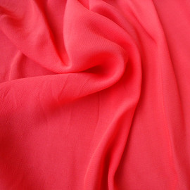 西瓜红纯色布料夏季麻纱布料雪纺布料面料  29元一米