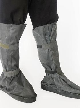 灰色防毒鞋套橡胶耐酸碱防化鞋套高帮训练靴套 04防毒靴套