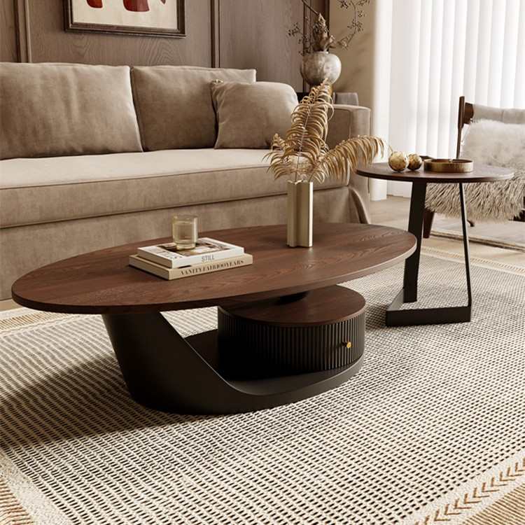 中古风实木茶几侘寂风现代简约家用客厅小户型设计师高级感茶台桌