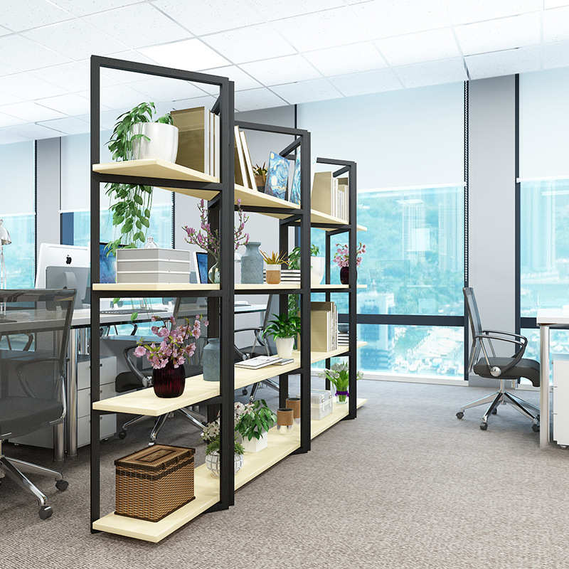 铁艺隔断置物架办公室屏风简约工业风玄关展示架客厅装饰卧室书架