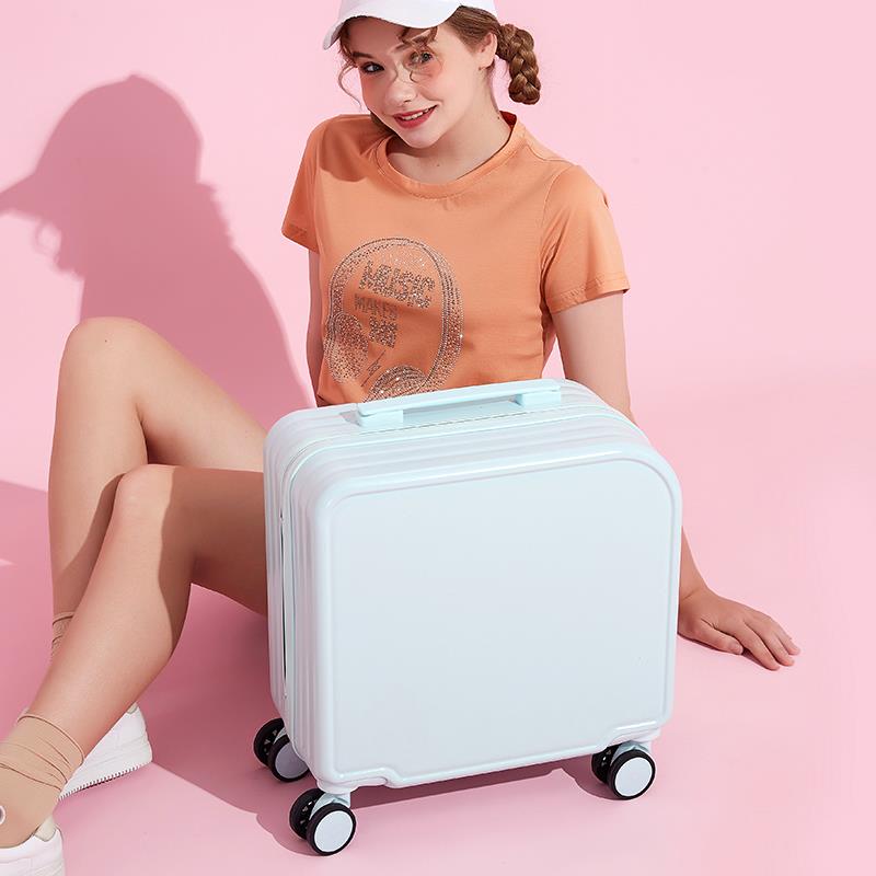 新款18寸行李箱女小轻便迷你密码行20可旅登机飞机带拉杆箱小号皮