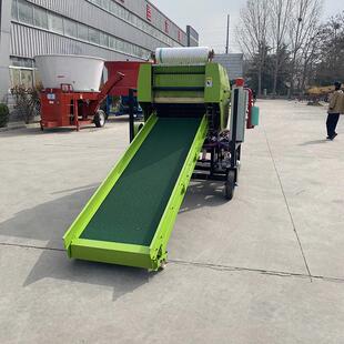 自动断膜青鲜秸秆打捆机全自动饲草打包机养殖场方捆饲草压块机