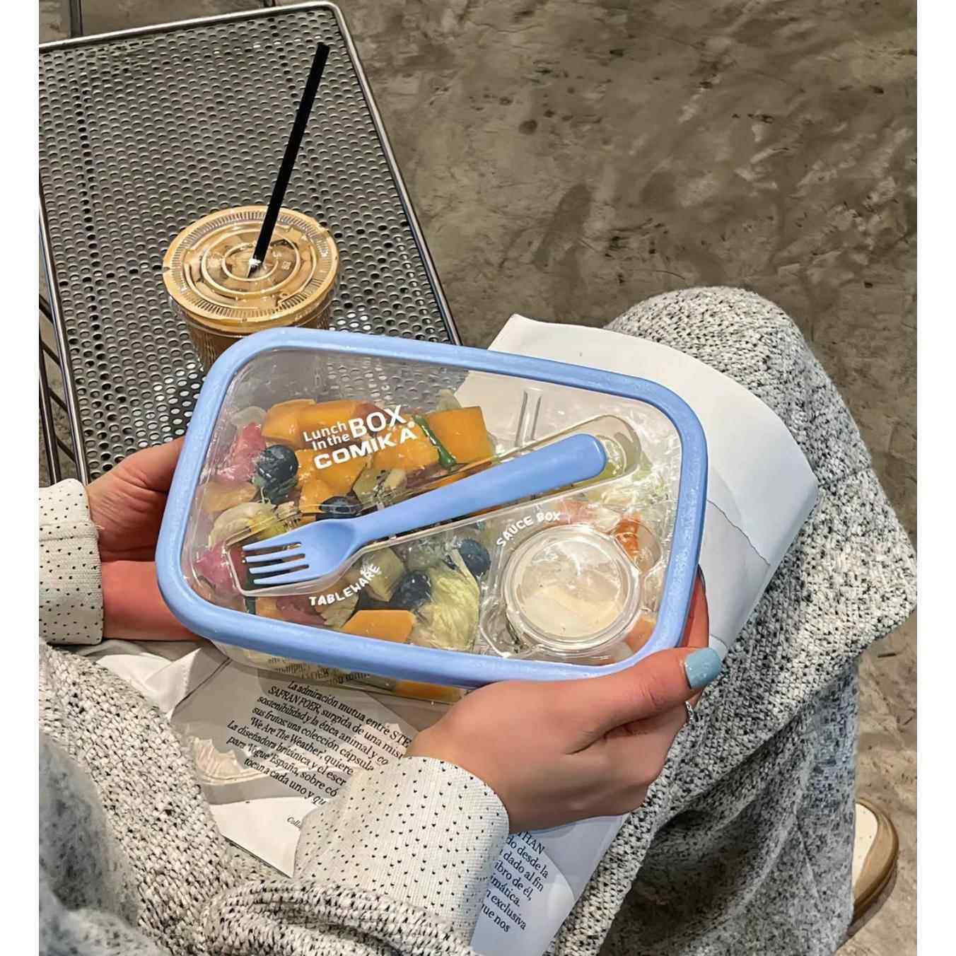 饭盒上班族水果沙拉保鲜盒分格轻食可微波加热外出便携野餐盒学生