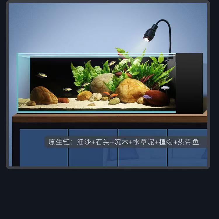 侧滤鱼缸桌面小型超白免换水生态造景水草缸客厅家用溪流缸水族箱