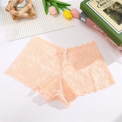Lace underwear low waist boyshort head sexy 蕾丝低腰平角内裤