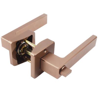 斜红古铜化妆室门锁无钥匙通用三杰犀杆板式手锁洗手间厕所型弧形