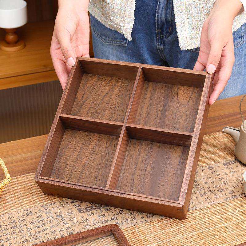 实木轻奢干果盘糖果盒木质坚果收纳盒客餐厅水果点心木制摆放盘