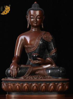 真古意 释迦牟尼佛佛佛像摆件黄铜释迦佛如来佛祖铜像家居随身车