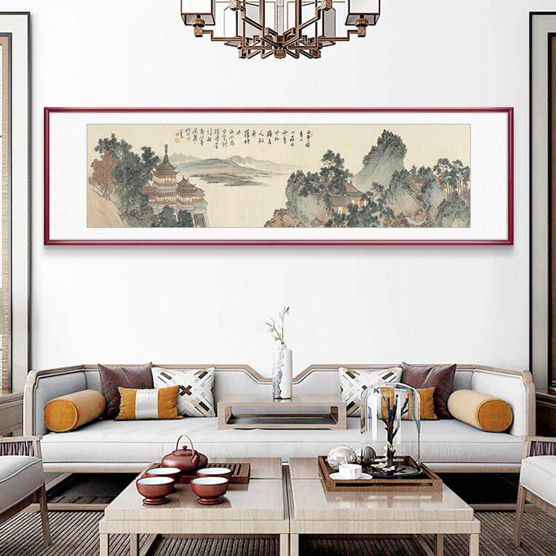 新链接（张大千山水装饰画水墨国画沙壁发背景办公室画书房新中式