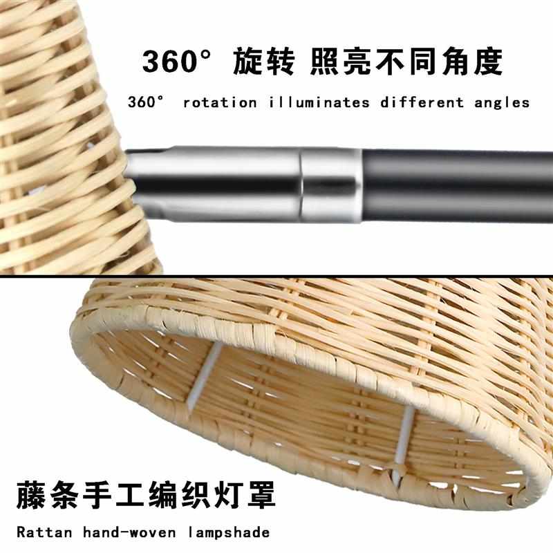 日式藤编壁灯床头壁灯镜前灯藤编壁灯酒店民宿走廊侘寂风藤编壁灯