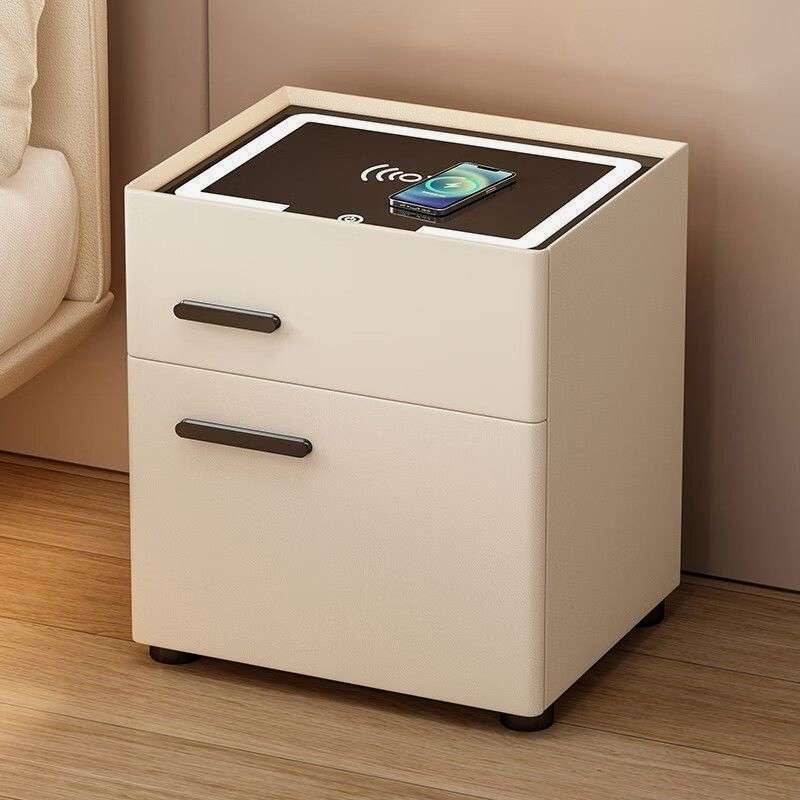 智能家用床头柜保险箱多功能卧室床边柜保险箱一体无线充电储物柜