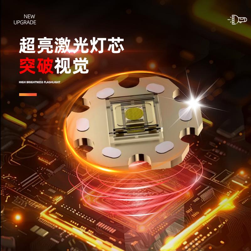 超天强白激光穿变秒点烟炮输出伸缩焦强光手提灯大钢炮XXX-300铝