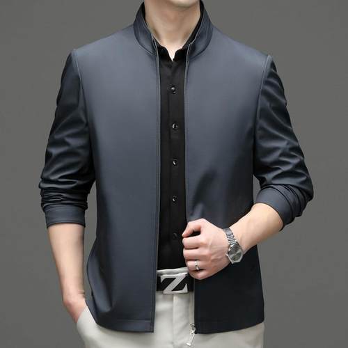 加肥夹加大男士克码春秋季胖子爸爸2333-PP男装中老薄年宽松立领