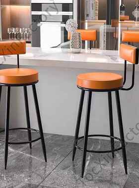 LCP2北欧吧台椅现代简约轻奢家用吧台凳高脚靠背高脚椅铁艺椅