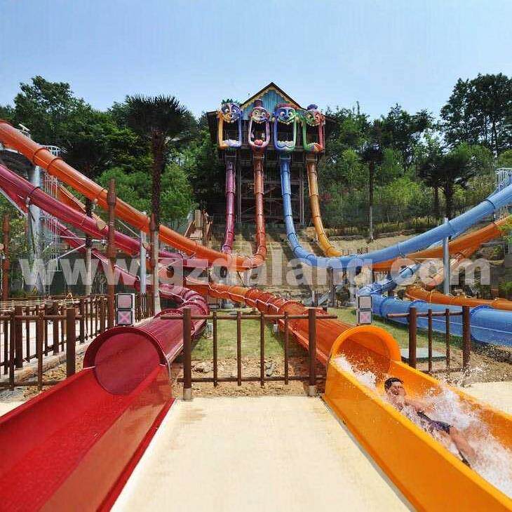 广东大浪公司厂家供应水上游乐园设施大回环滑道 半透明滑梯