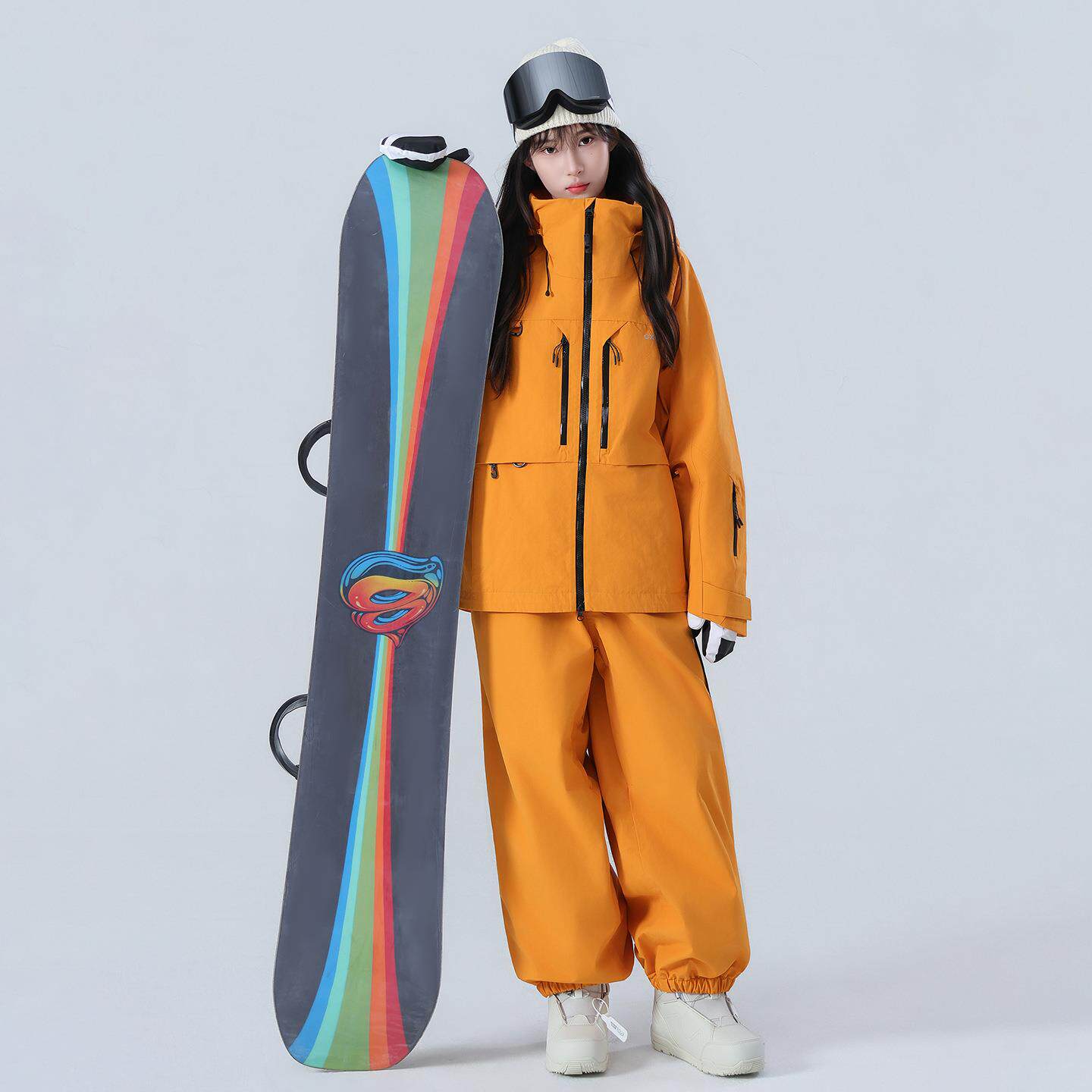 滑雪服套装女男款单板防水加厚全压胶专业雪服上衣裤子套装3L